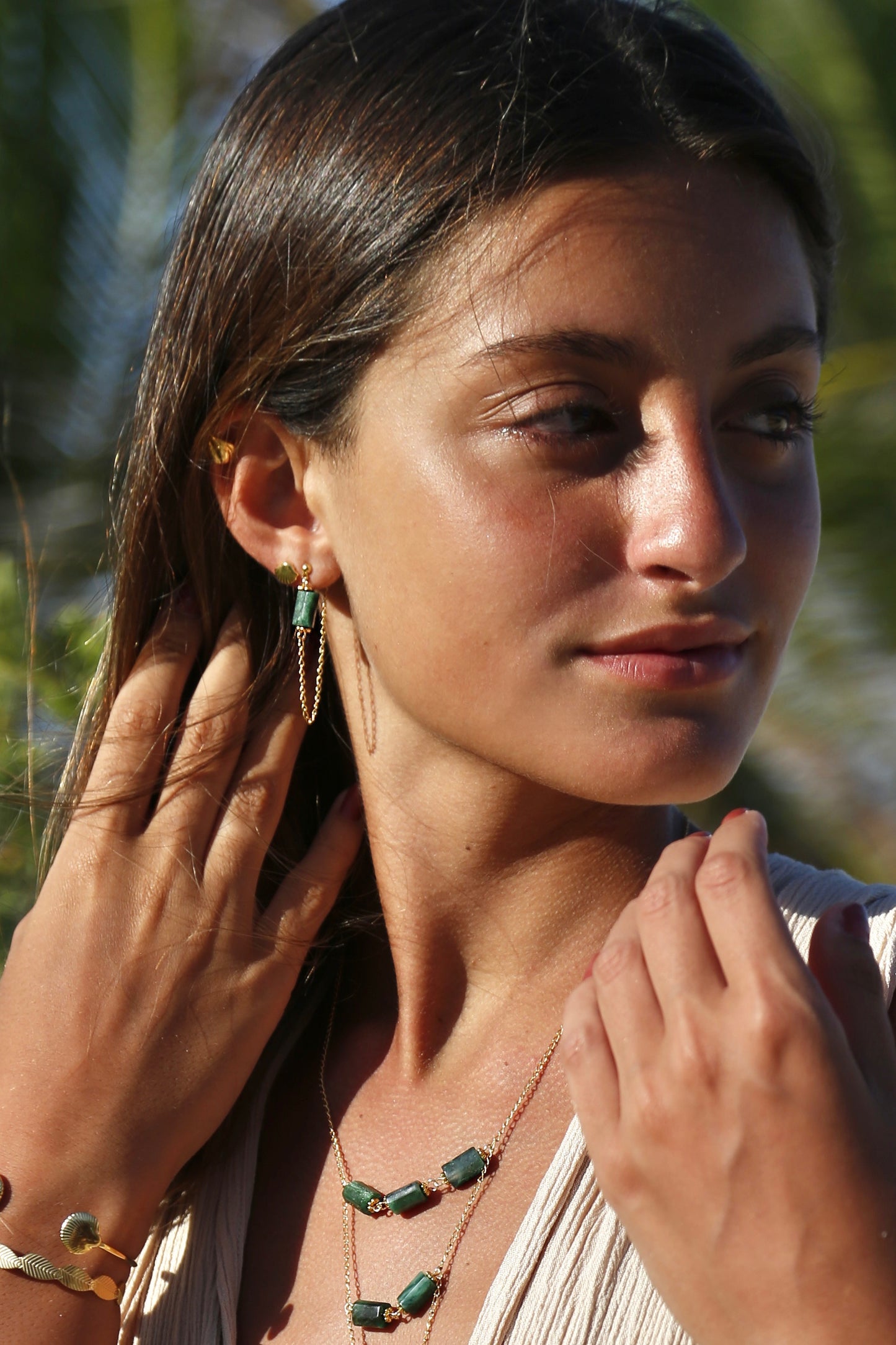 Emerald Eye Earrings